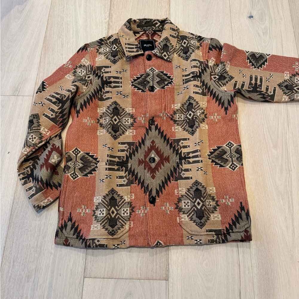 TODD SNYDER TAN MOTIF CHORE COAT